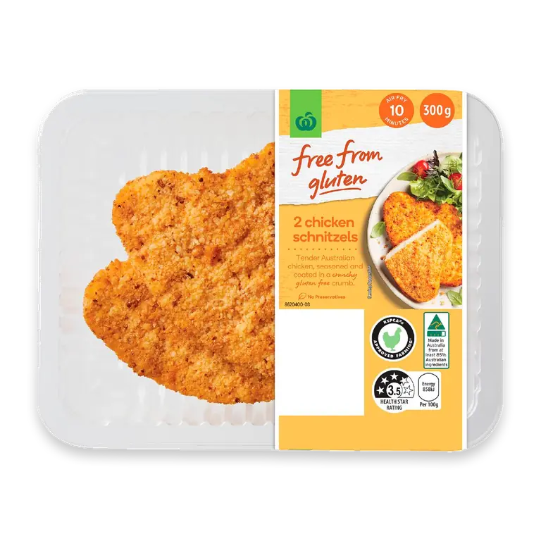 2 Gluten Free Chicken Schnitzels