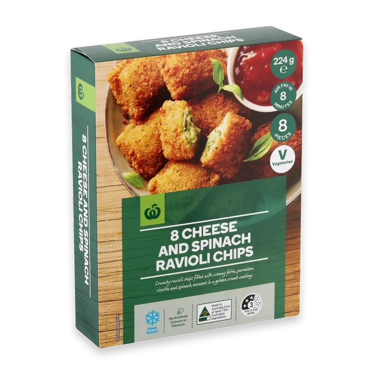 3 Cheese & Spinach Ravioli Chips