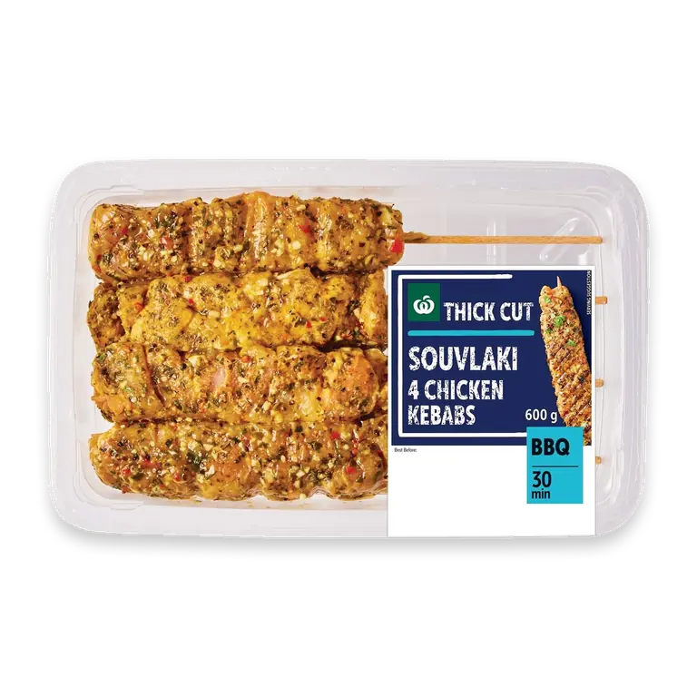 4 Souvlaki Chicken Kebabs