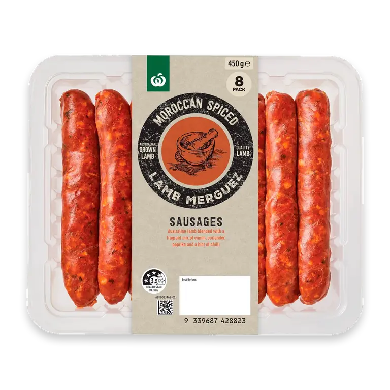 8 Gourmet Sausages Spiced Moroccan Lamb Merguez