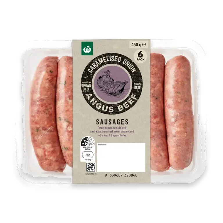 Angus Beef & Caramelised Onion Sausages