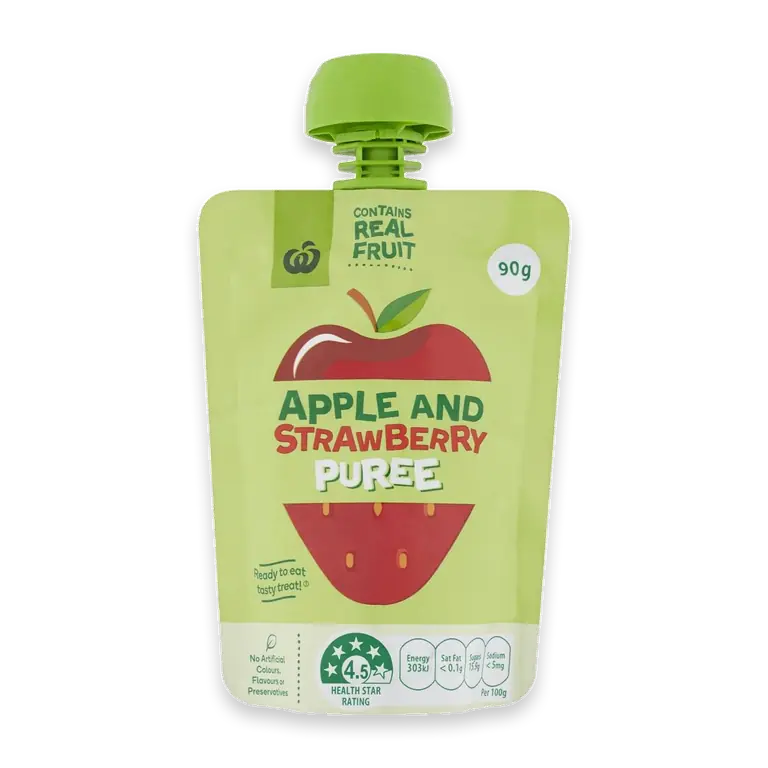 Apple & Strawberry Puree In Pouch