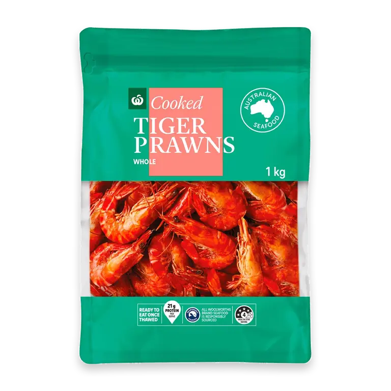 Australian Cooked Tiger Prawns Whole