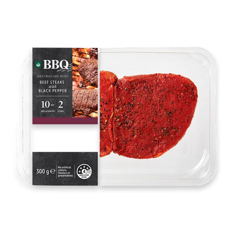 BBQ Beef Steaks With Black Pepper