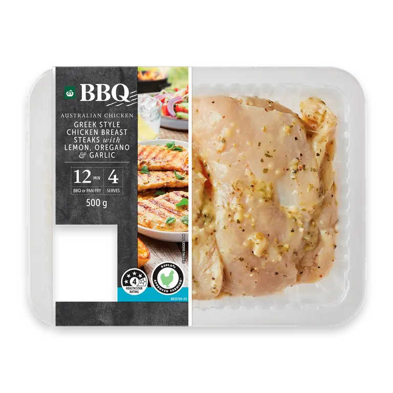 BBQ Chicken Breast Steaks Greek Style