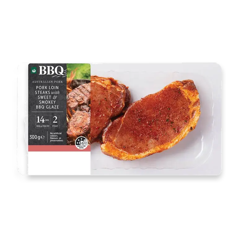 BBQ Pork Loin Steaks Sweet & Smokey BBQ Glaze