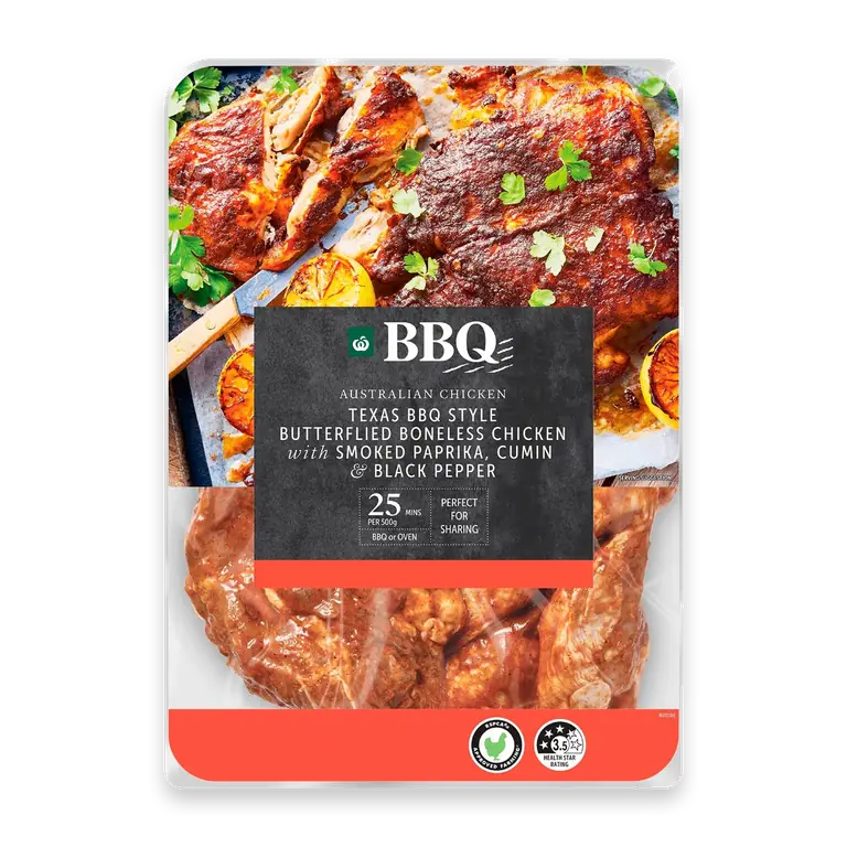 BBQ RSPCA Approved Butterflied Boneless Chicken Texas
