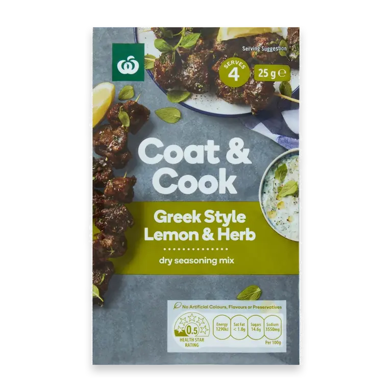 Coat & Cook Seasoning Mix Greek Style Lemon & Herb