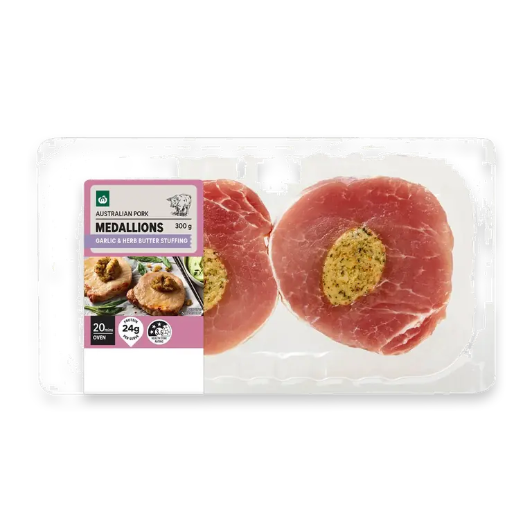 Cook Pork Medallions Garlic & Herb Stuffing