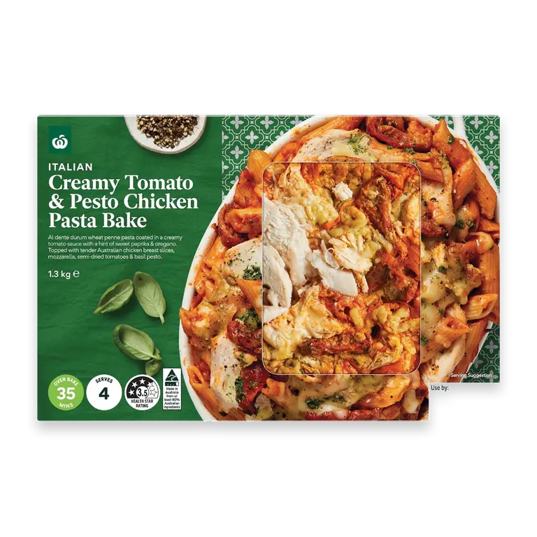 Creamy Tomato & Pesto Chicken Pasta Bake