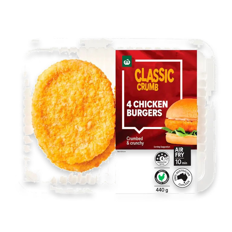 Crumbed Chicken Burgers