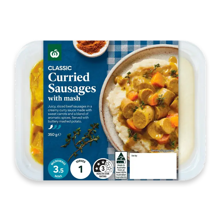 Curried Sausages & Mash