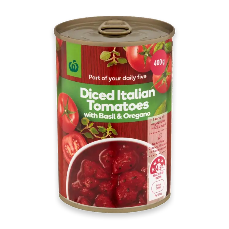 Diced Italian Tomatoes Basil & Oregano