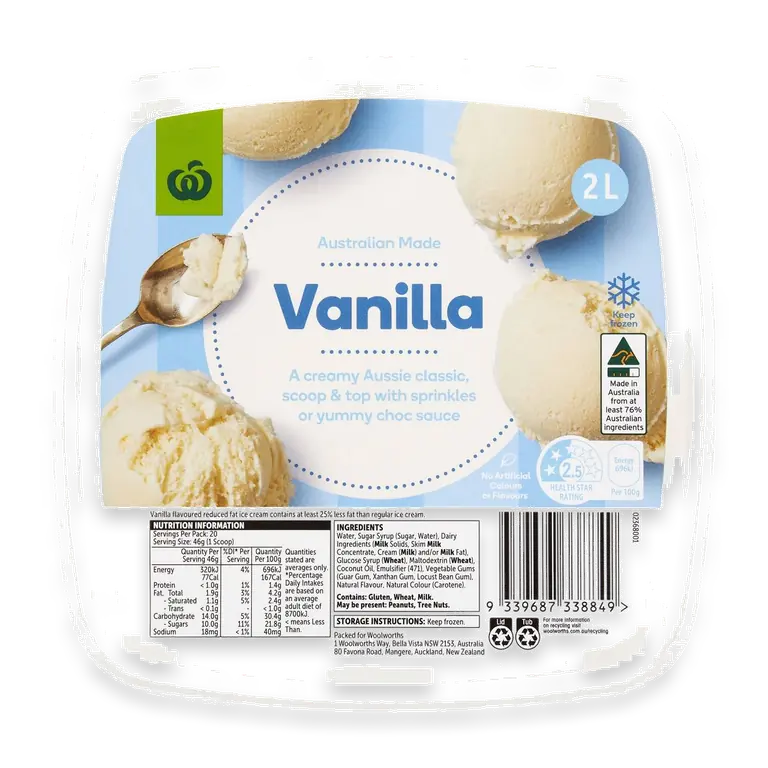 Essential Reduced Fat Ice Cream Vanilla