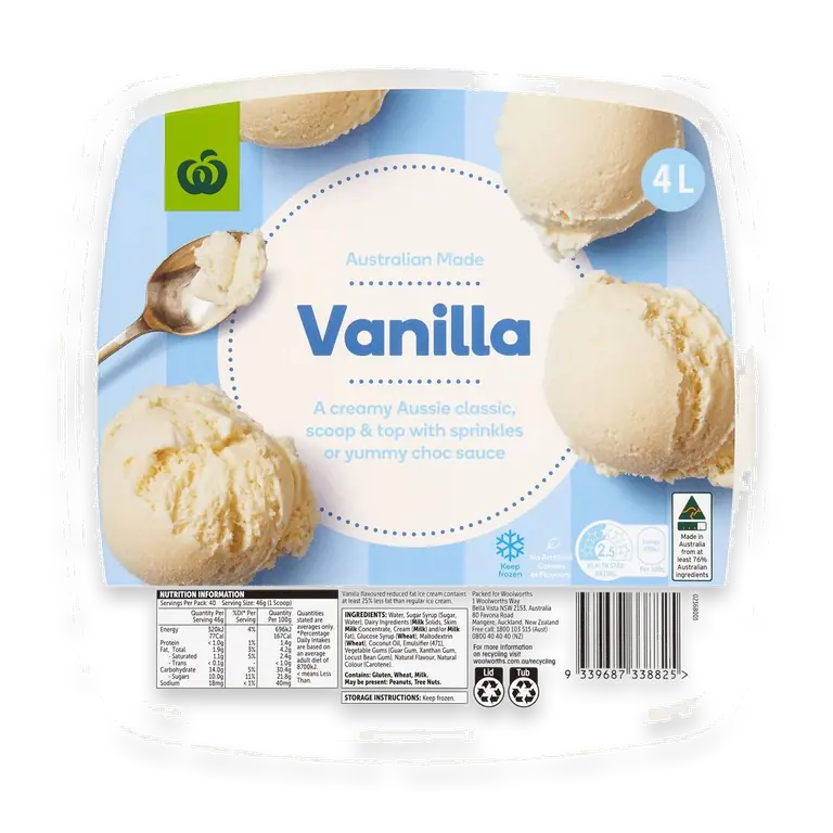 Reduced Fat Ice Cream Vanilla