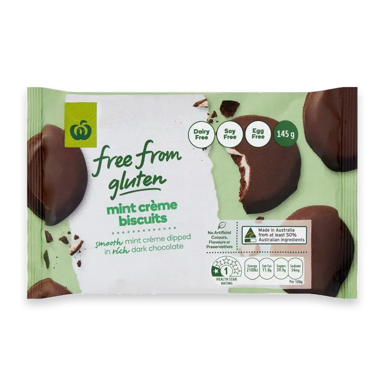 Free From Gluten Mint Creme Biscuit