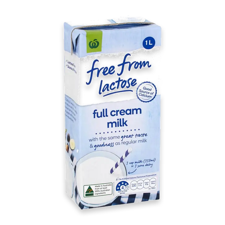 Free From Lactose Full Cream Long Life Milk UHT