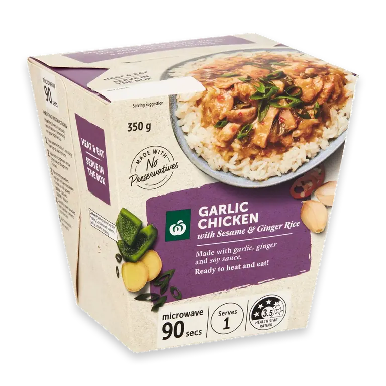 Garlic Chicken With Sesame Ginger & Rice Box