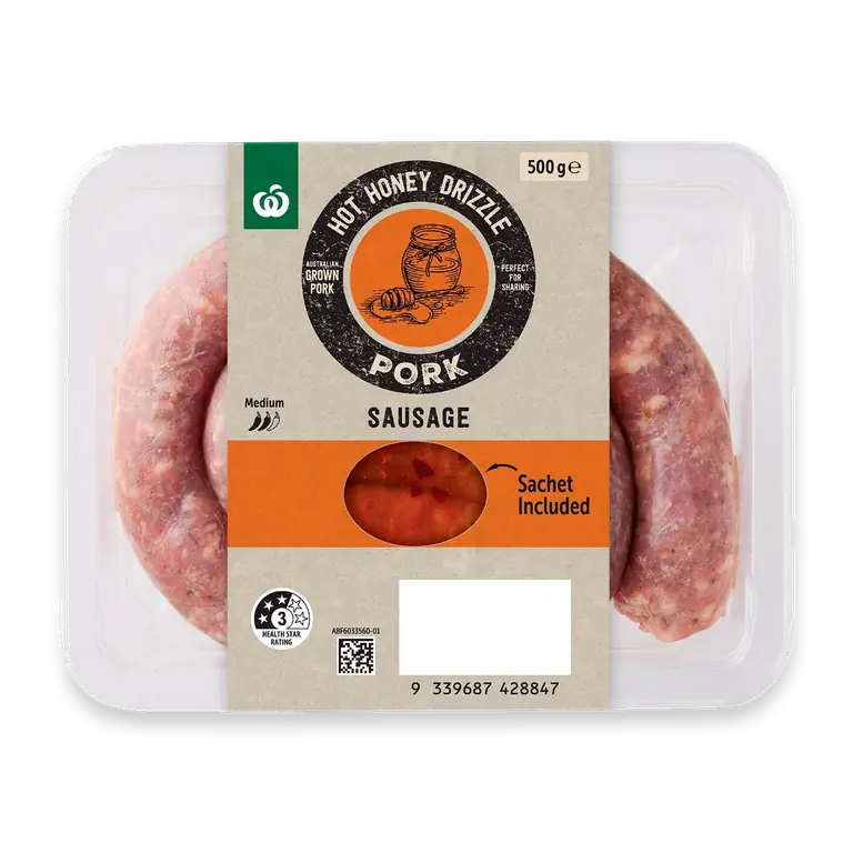 Gourmet Pork Sausage Hot Honey Drizzle