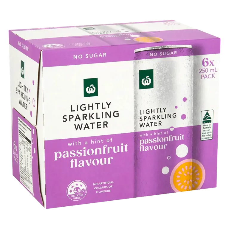 Lightly Sparkling Water Cans Passionfruit