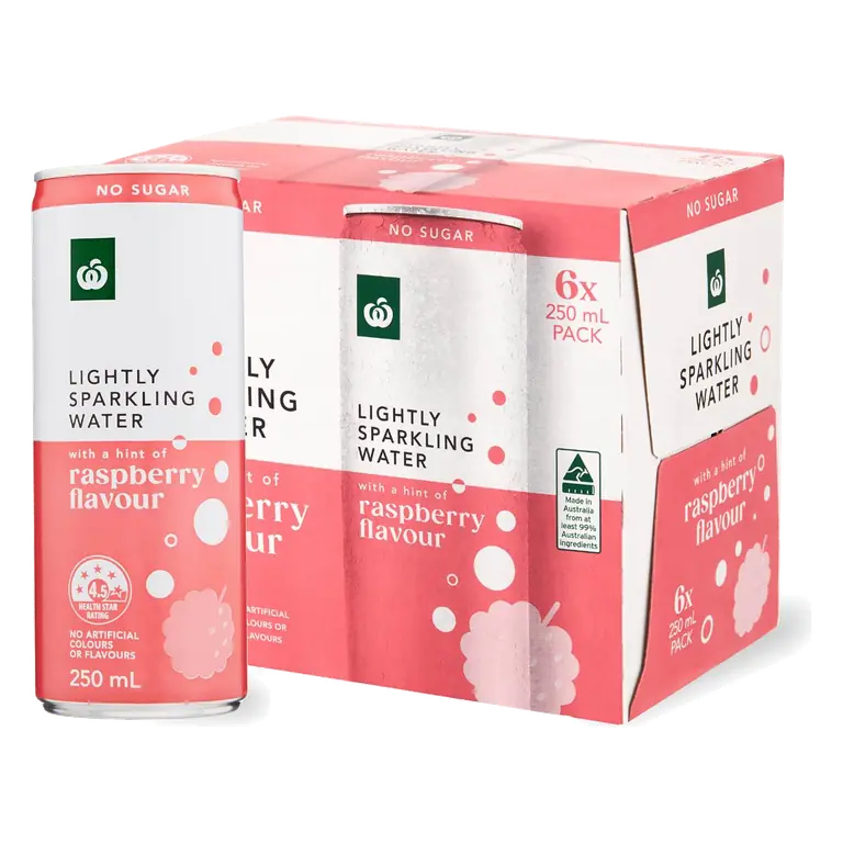 Lightly Sparkling Water Cans Raspberry