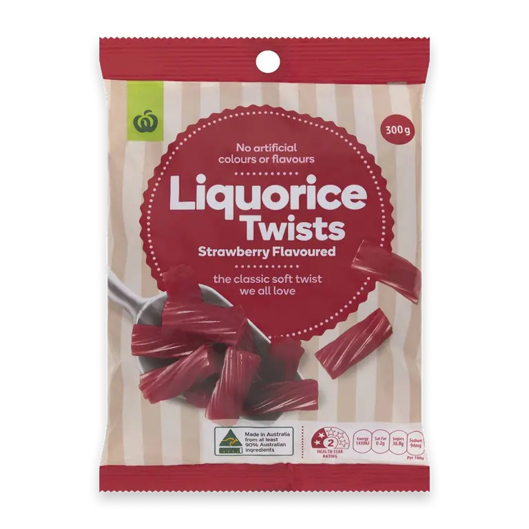 Liquorice Twists Strawberry Flavoured