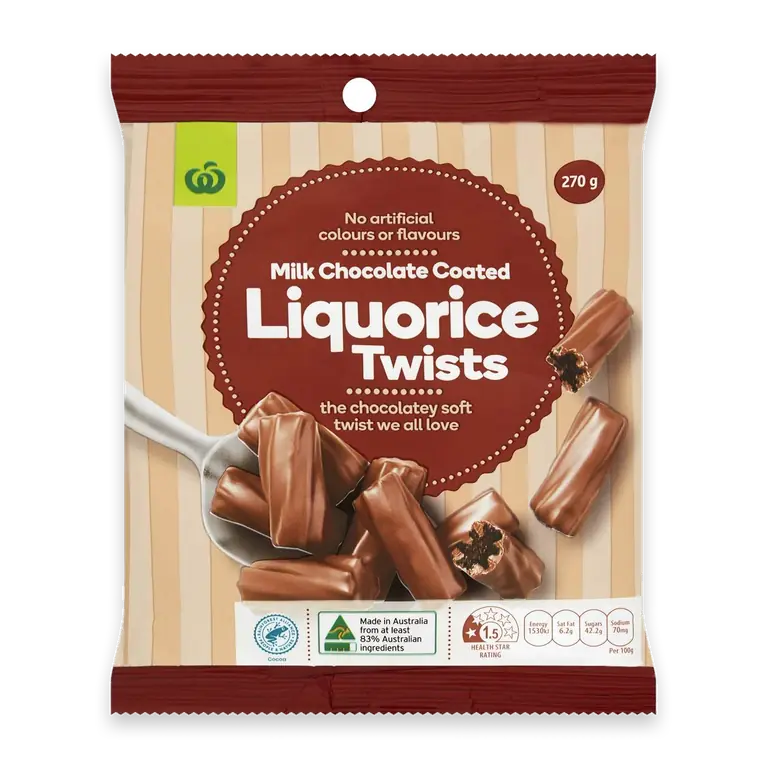 Milk Chocolate Coated Liquorice Twists