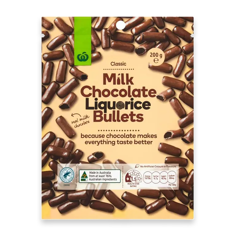 Milk Chocolate Liquorice Bullets