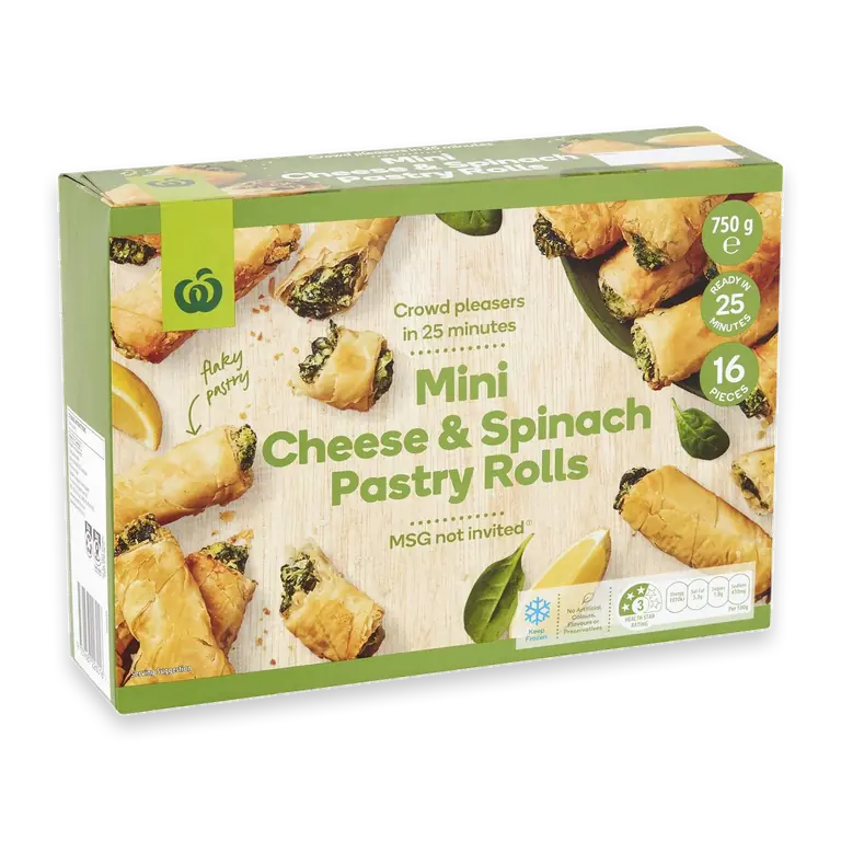 Mini Cheese & Spinach Pastry Rolls