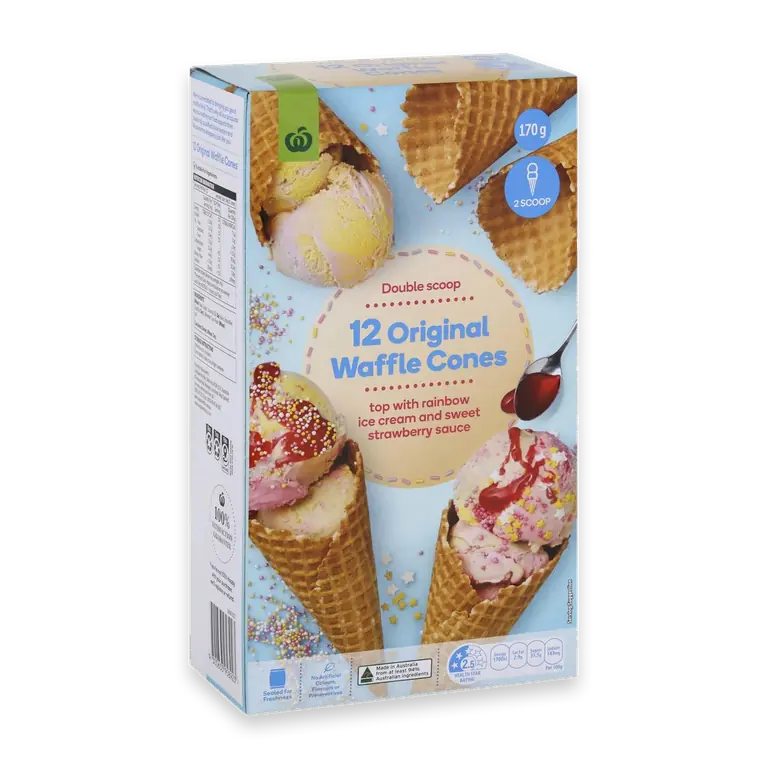 Natural Plain Waffle Cones