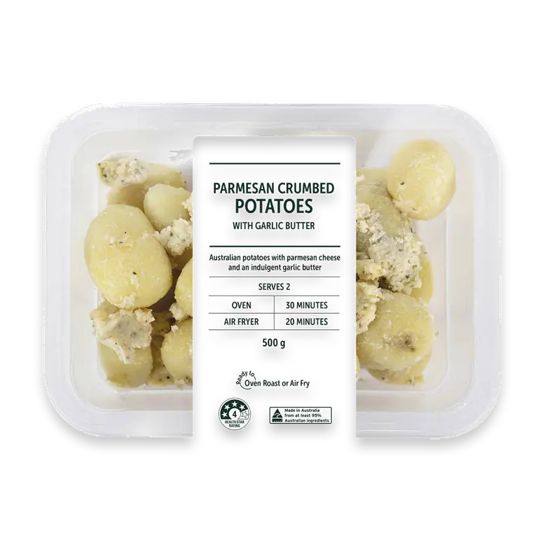 Parmesan Crumbed Potatoes With Garlic Butter