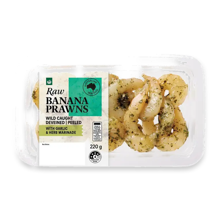 Raw Banana Prawn Meat Garlic & Herb