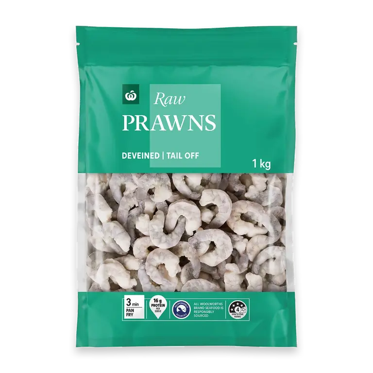 Raw Prawns Deveined Tail Off