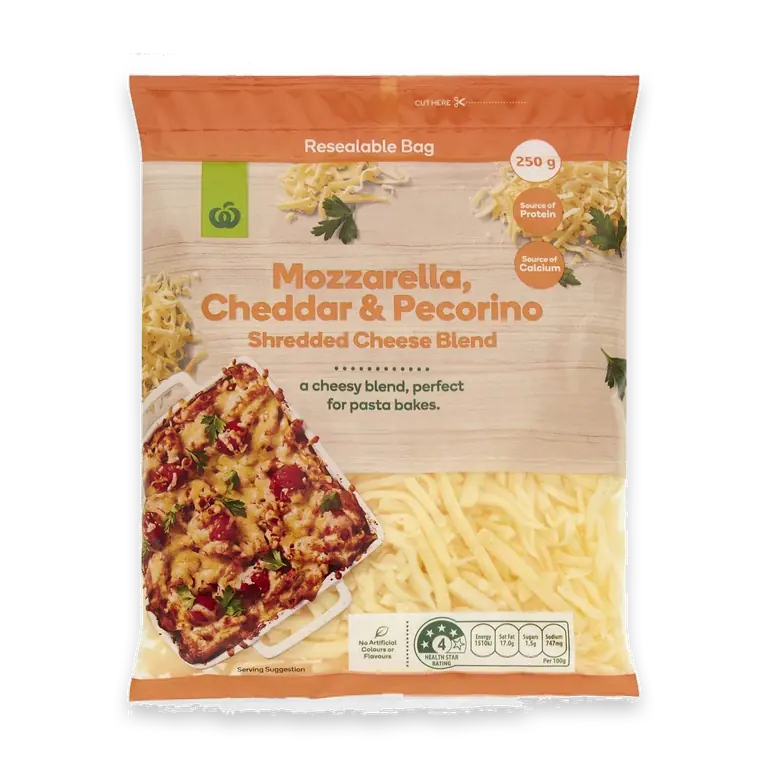 Shredded Mozzarella Cheddar & Pecorino Blend