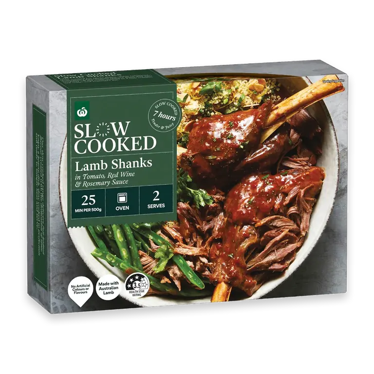 Slow Cooked Lamb Shanks In Tomato Red Wine & Rosemary