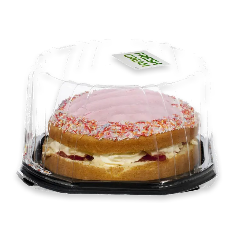 Sponge Iced Fresh Cream & Jam Pink Cake