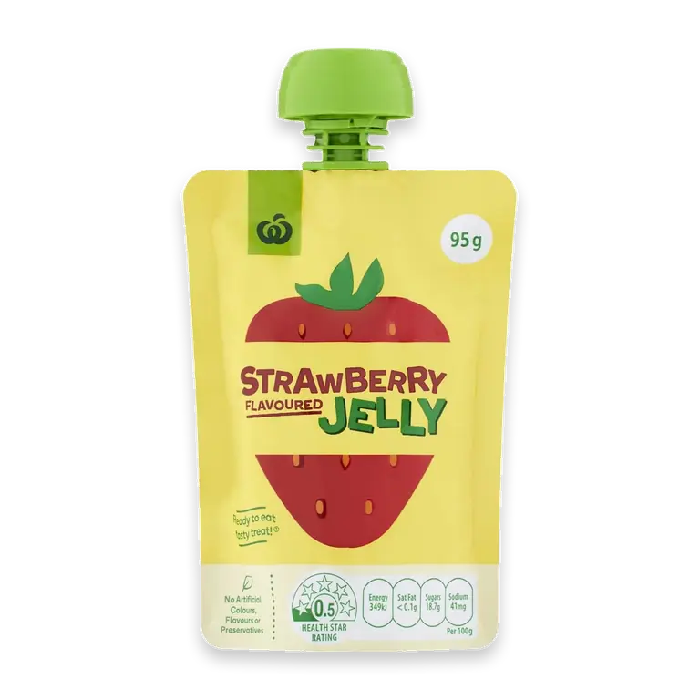 Strawberry Flavoured Jelly In Pouch