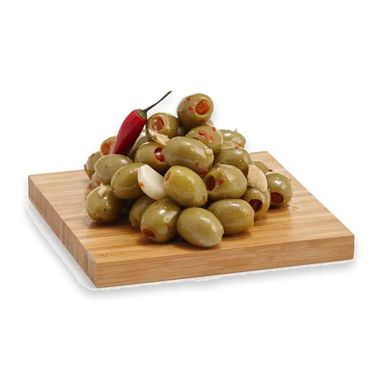 Stuffed Green Olives Chilli & Garlic From The Deli