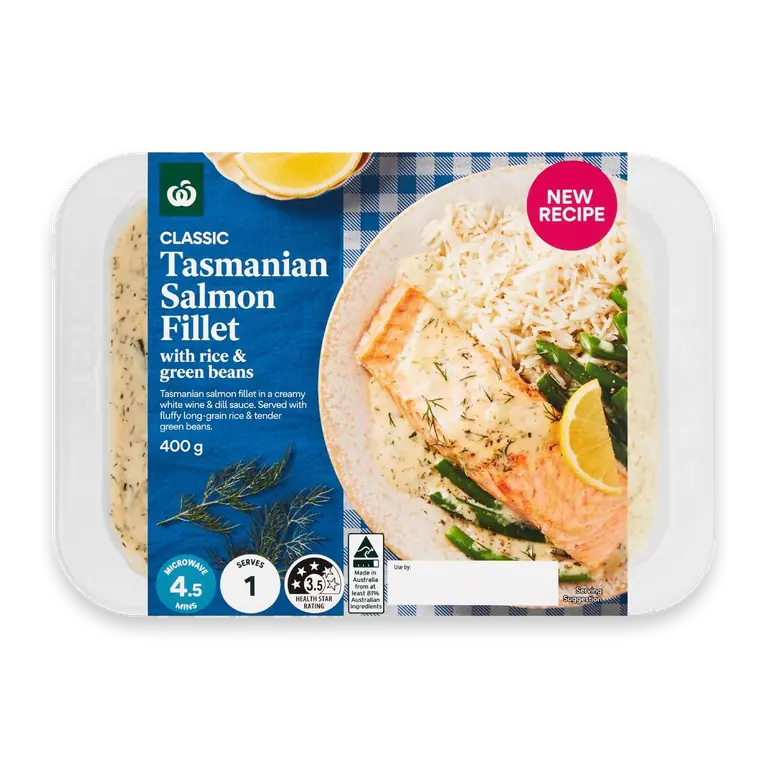 Tasmanian Salmon Fillet With Rice & Green Beans
