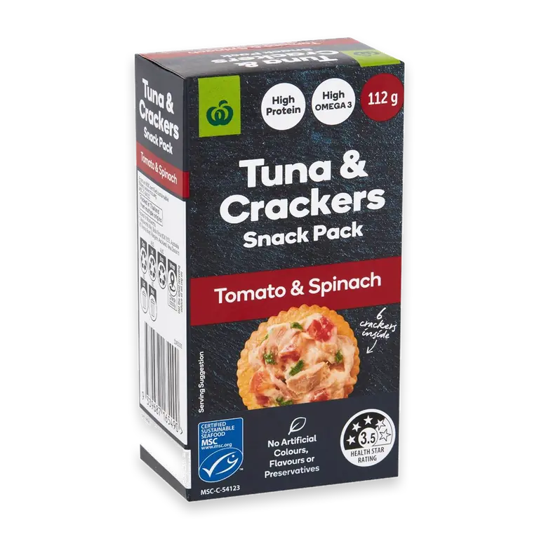 Tuna & Crackers Snack Pack Tomato & Spinach