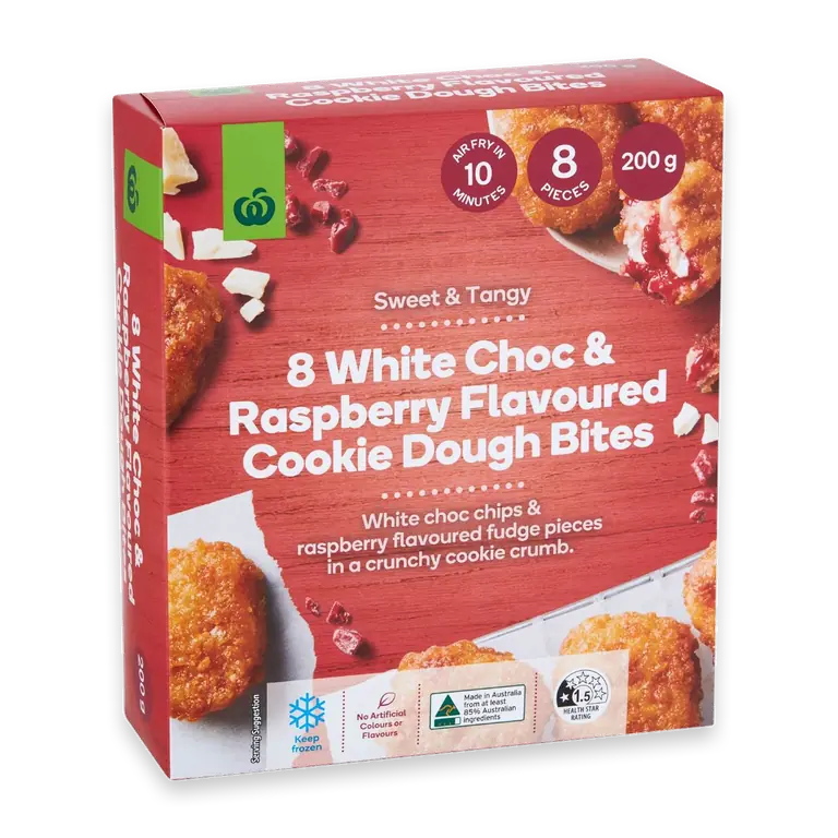 White Choc & Raspberry Flavoured Cookie Dough Bites