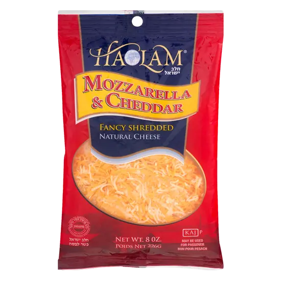 Haolam Natural Mozzarella & Cheddar Fancy Shredded Cheese 8 oz