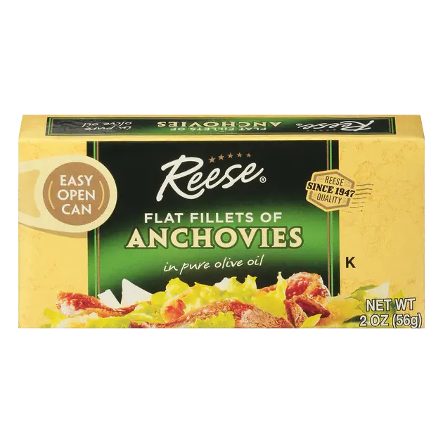 Reese Flat Fillets Anchovies in Pure Olive Oil 2 oz