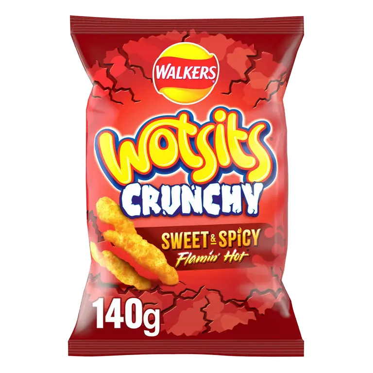 Walkers Wotsits Crunchy Sweet & Spicy Sharing Snacks Crisps 140g