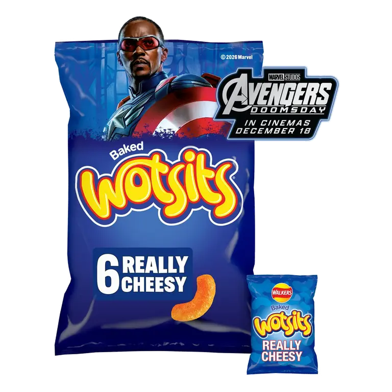 Walkers Wotsits Really Cheesy Multipack Crisps Snacks 6x16.5g