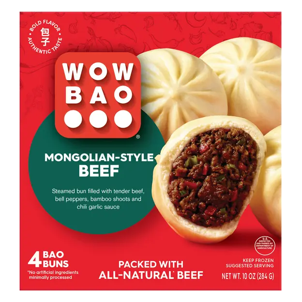 Mongolian Style Spicy Beef Bao Buns - 4 ct