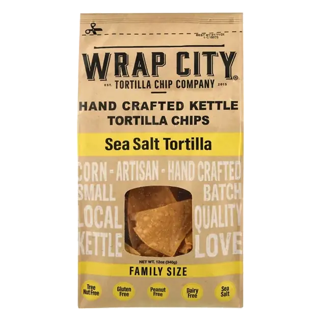 Hand Crafted Kettle Sea Salt Tortilla Chips Family Size