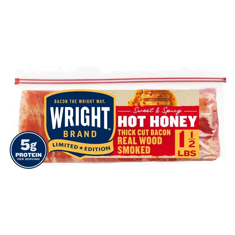 Wright Hot Honey Thickly Sliced Bacon, 24oz
