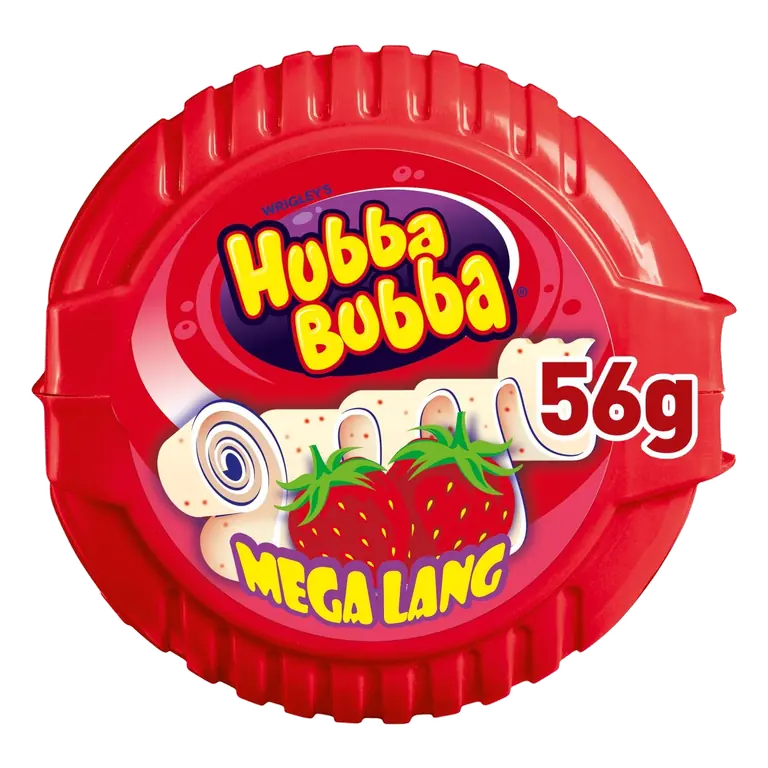 s Hubba Bubba Mega Lang Strawberry Chewing Gum 56g