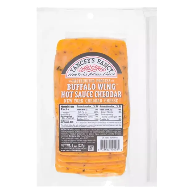 Cheese, New York Cheddar, Buffalo Wing Hot Sauce Cheddar